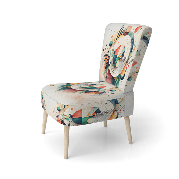 Multi-Color Geometric Art - Modern Accent Slipper Chair