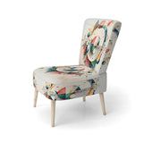 Multi-Color Geometric Art - Modern Accent Slipper Chair