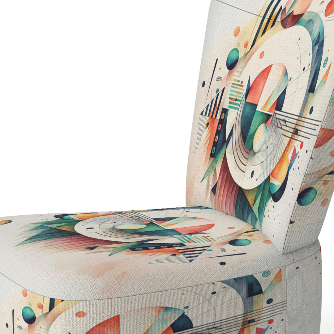 Multi-Color Geometric Art - Modern Accent Slipper Chair