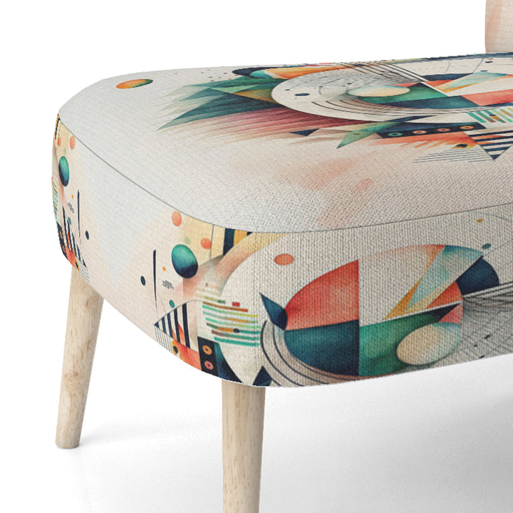 Multi-Color Geometric Art - Modern Accent Slipper Chair