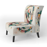 Multi-Color Geometric Art - Modern Accent Slipper Chair