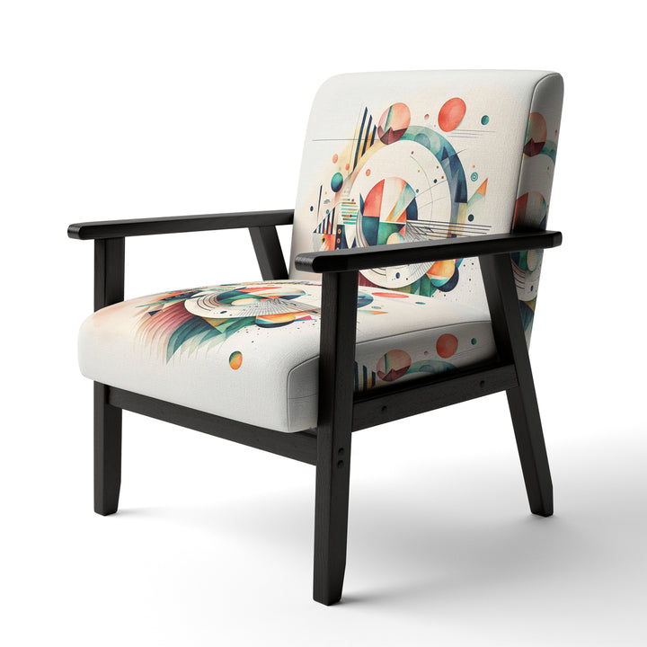 Multi-Color Geometric Art - Modern Accent Slipper Chair