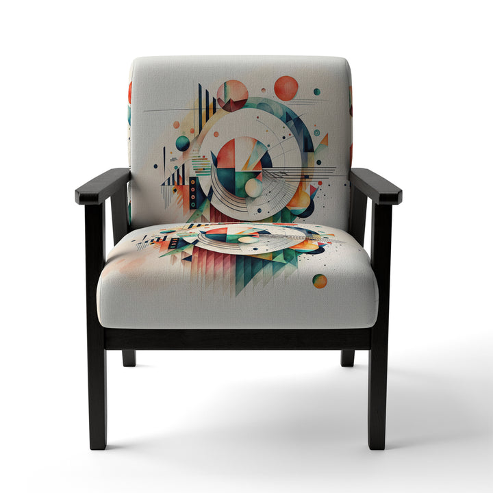 Multi-Color Geometric Art - Modern Accent Slipper Chair