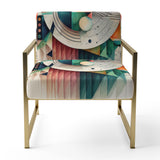Multi-Color Geometric Art - Modern Accent Slipper Chair
