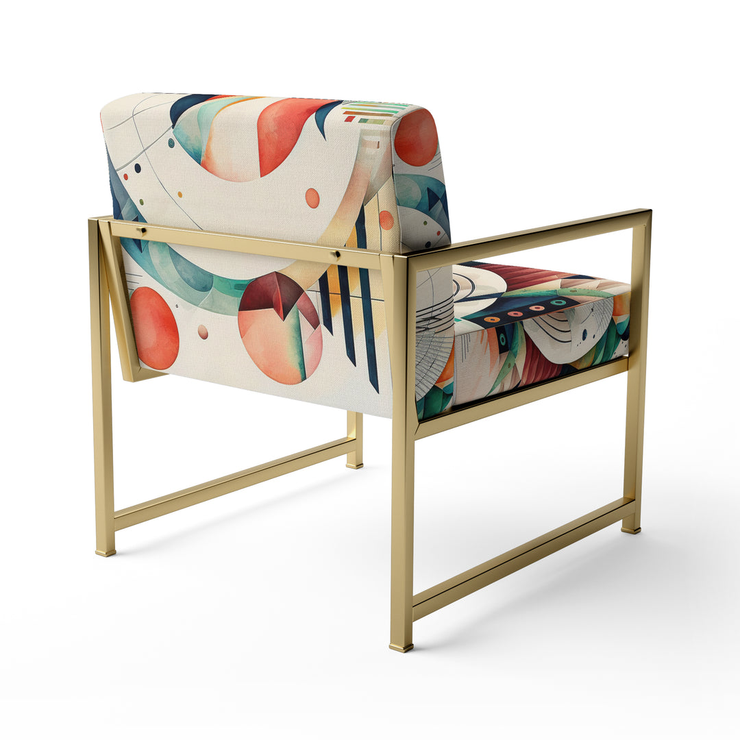 Multi-Color Geometric Art - Modern Accent Slipper Chair