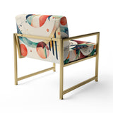 Multi-Color Geometric Art - Modern Accent Slipper Chair