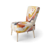 Warm Minimalist Waves - Modern Accent Side Chair