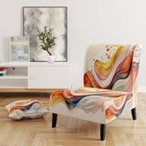 Warm Minimalist Waves - Modern Accent Side Chair