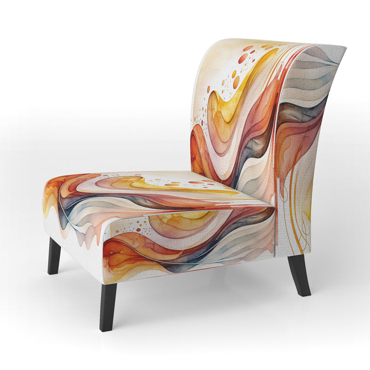 Warm Minimalist Waves - Modern Accent Side Chair