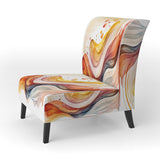 Warm Minimalist Waves - Modern Accent Side Chair
