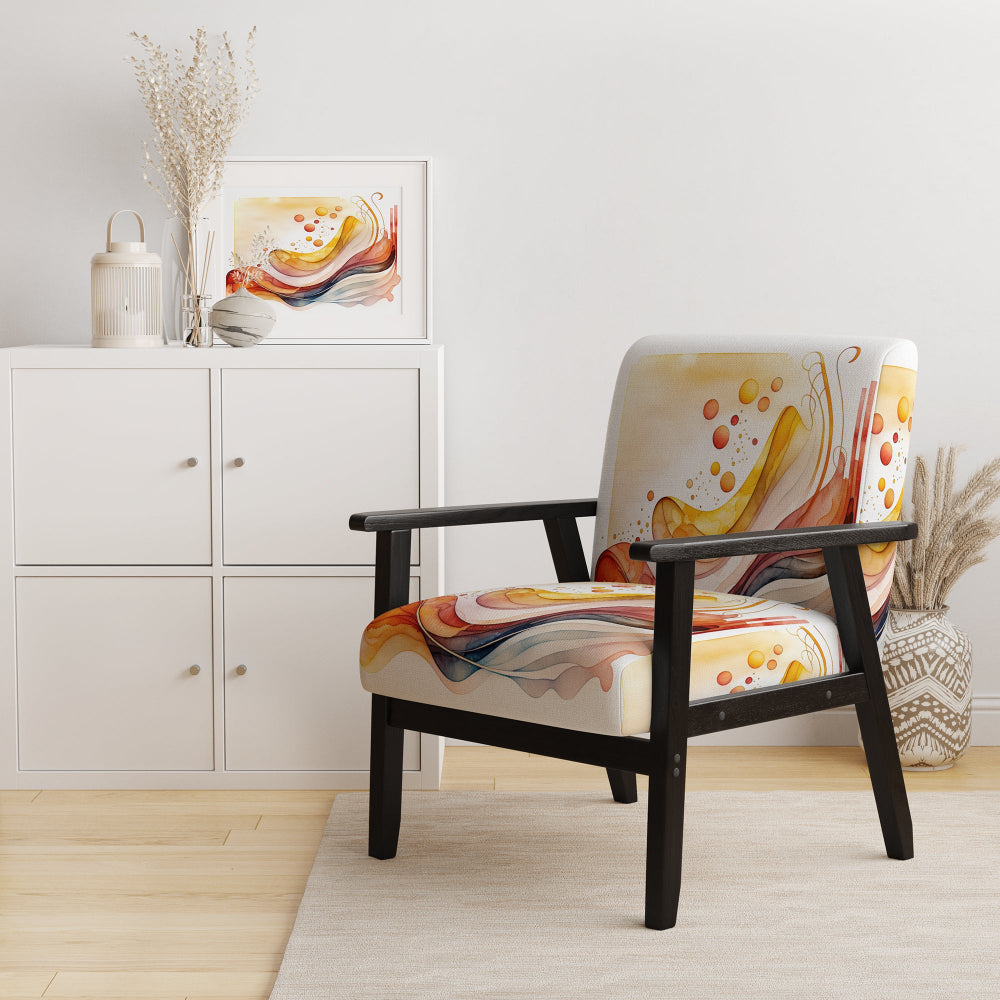Warm Minimalist Waves - Modern Accent Side Chair