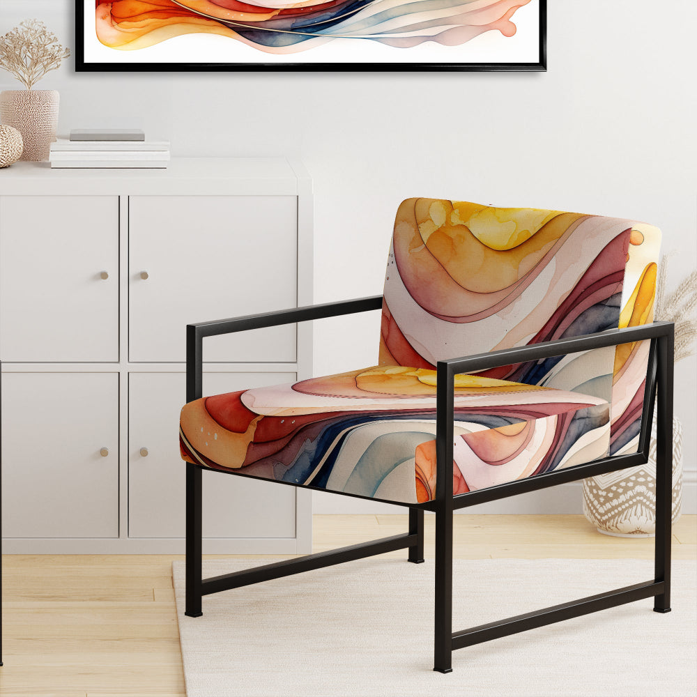 Warm Minimalist Waves - Modern Accent Side Chair