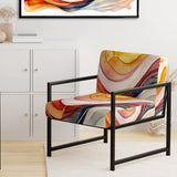 Warm Minimalist Waves - Modern Accent Side Chair
