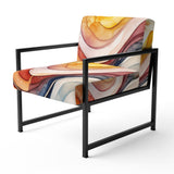 Warm Minimalist Waves - Modern Accent Side Chair