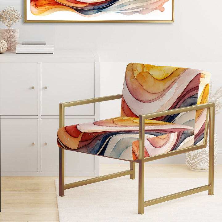 Warm Minimalist Waves - Modern Accent Side Chair