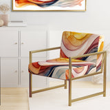 Warm Minimalist Waves - Modern Accent Side Chair