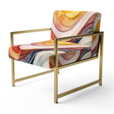Warm Minimalist Waves - Modern Accent Side Chair