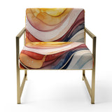Warm Minimalist Waves - Modern Accent Side Chair