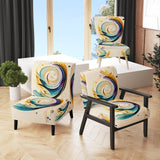 Colorful Watercolor Spiral - Modern Accent Slipper Chair