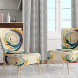 Colorful Watercolor Spiral - Modern Accent Slipper Chair