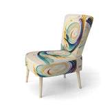 Colorful Watercolor Spiral - Modern Accent Slipper Chair