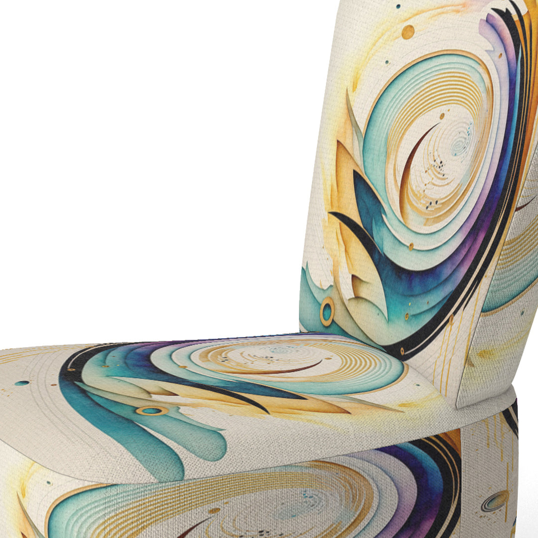Colorful Watercolor Spiral - Modern Accent Slipper Chair