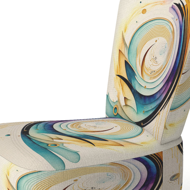 Colorful Watercolor Spiral - Modern Accent Slipper Chair