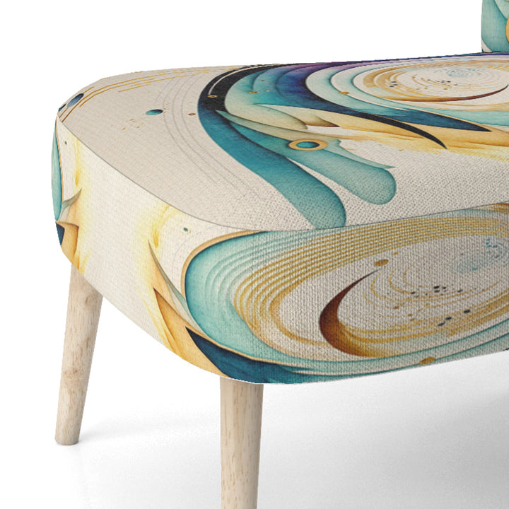 Colorful Watercolor Spiral - Modern Accent Slipper Chair