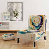 Colorful Watercolor Spiral - Modern Accent Slipper Chair