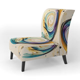 Colorful Watercolor Spiral - Modern Accent Slipper Chair