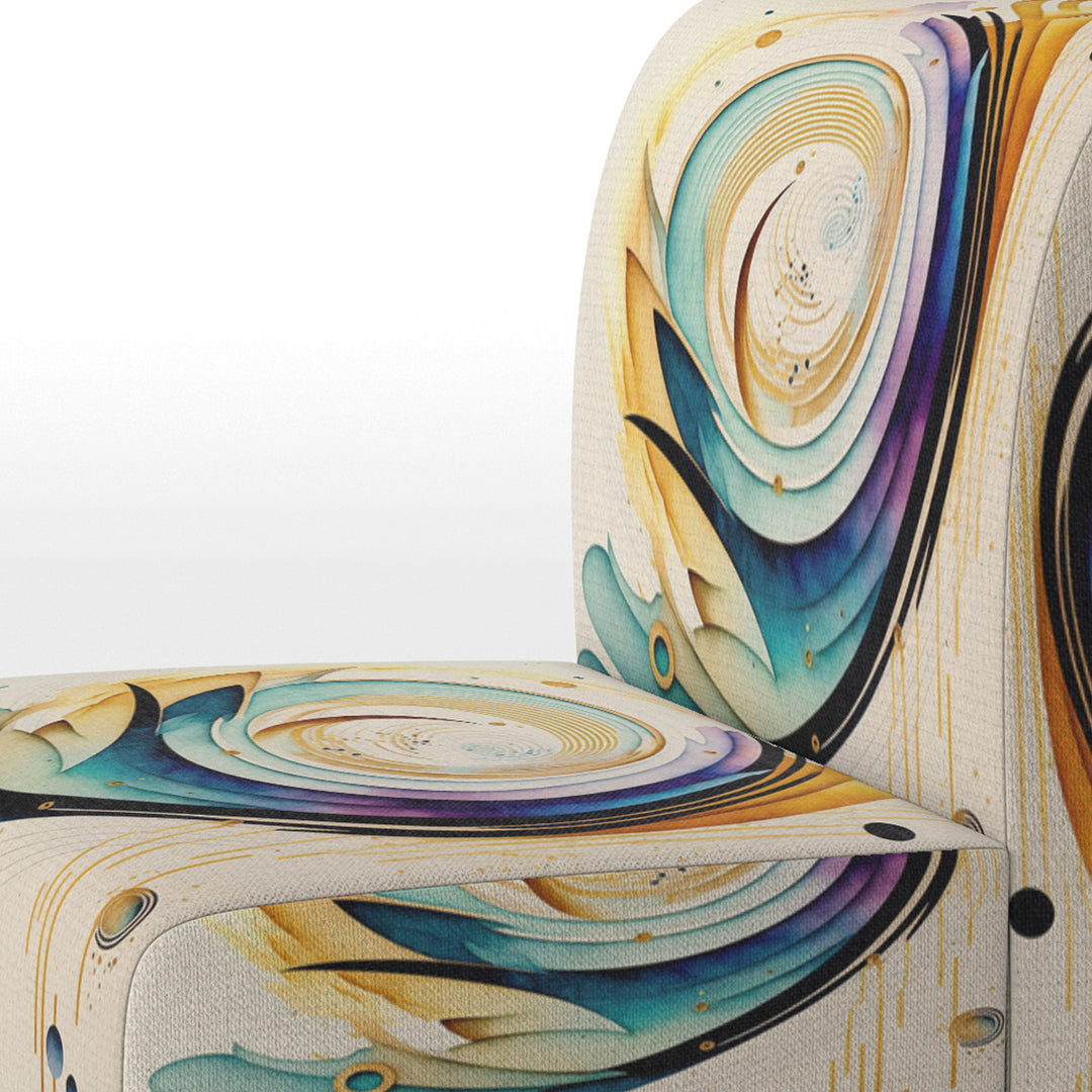 Colorful Watercolor Spiral - Modern Accent Slipper Chair
