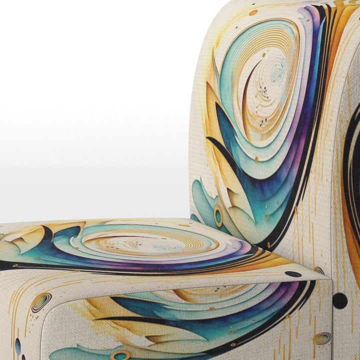 Colorful Watercolor Spiral - Modern Accent Slipper Chair