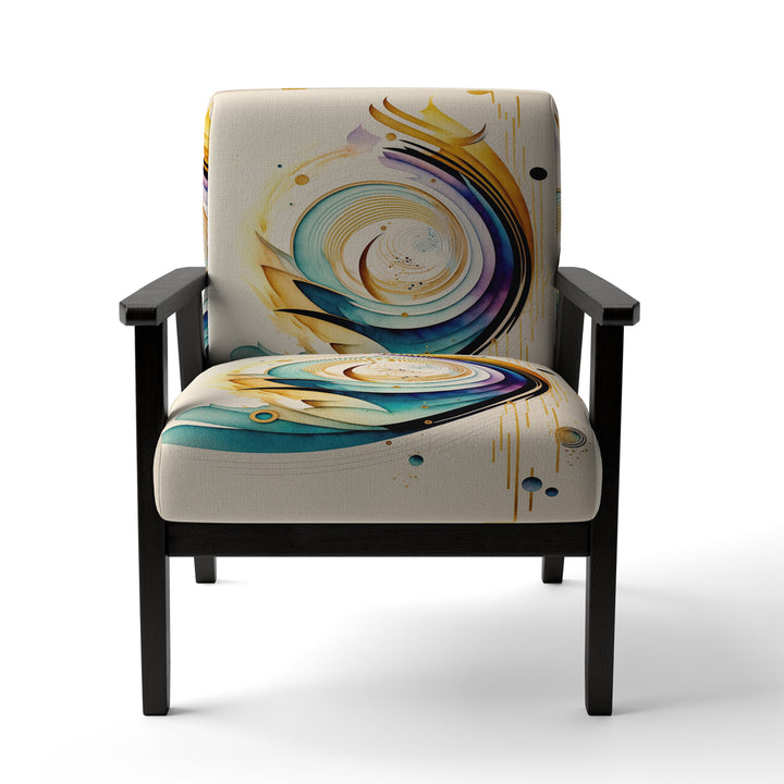 Colorful Watercolor Spiral - Modern Accent Slipper Chair