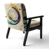 Colorful Watercolor Spiral - Modern Accent Slipper Chair