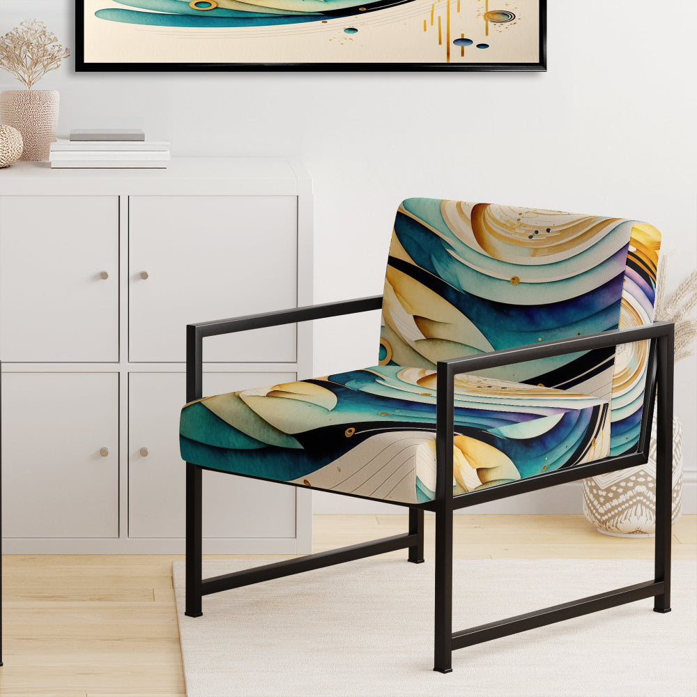 Colorful Watercolor Spiral - Modern Accent Slipper Chair