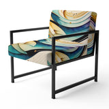 Colorful Watercolor Spiral - Modern Accent Slipper Chair