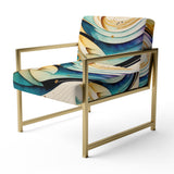 Colorful Watercolor Spiral - Modern Accent Slipper Chair