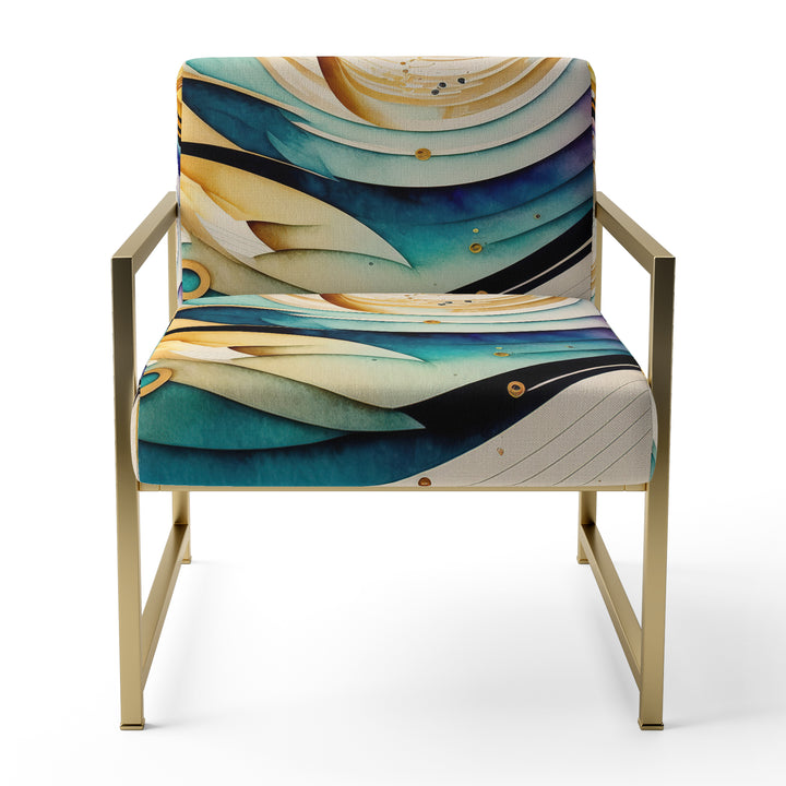Colorful Watercolor Spiral - Modern Accent Slipper Chair