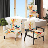 Multi-Color Watercolor Movement - Upholstered Modern Accent Chairs