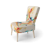 Multi-Color Watercolor Movement - Upholstered Modern Accent Chairs