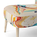 Multi-Color Watercolor Movement - Upholstered Modern Accent Chairs