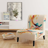Multi-Color Watercolor Movement - Upholstered Modern Accent Chairs