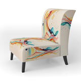 Multi-Color Watercolor Movement - Upholstered Modern Accent Chairs