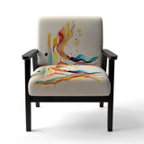 Multi-Color Watercolor Movement - Upholstered Modern Accent Chairs