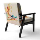 Multi-Color Watercolor Movement - Upholstered Modern Accent Chairs