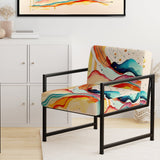 Multi-Color Watercolor Movement - Upholstered Modern Accent Chairs