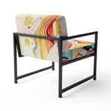 Multi-Color Watercolor Movement - Upholstered Modern Accent Chairs