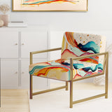 Multi-Color Watercolor Movement - Upholstered Modern Accent Chairs