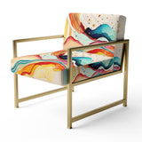 Multi-Color Watercolor Movement - Upholstered Modern Accent Chairs