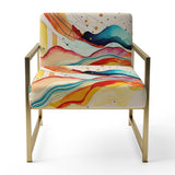Multi-Color Watercolor Movement - Upholstered Modern Accent Chairs